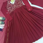 Faux Georgette Anarkali Gown Set (MF)