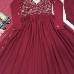 Faux Georgette Anarkali Gown Set (MF)