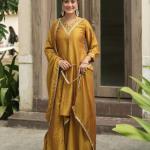 Vichitra Embroidered Palazzo Suit Set (Gr)