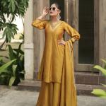 Vichitra Embroidered Palazzo Suit Set (Gr)
