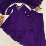 Vichitra Embroidered Palazzo Suit Set (Gr)