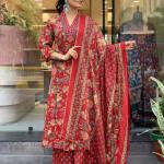 A-Line Printed Cotton Blend Suit Set (anant)