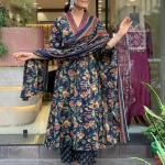 A-Line Printed Cotton Blend Suit Set (anant)