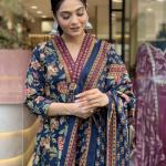 A-Line Printed Cotton Blend Suit Set (anant)