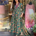A-Line Printed Cotton Blend Suit Set (anant)