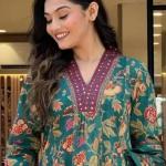 A-Line Printed Cotton Blend Suit Set (anant)