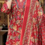 A-Line Printed Cotton Blend Suit Set (anant)