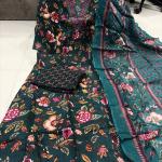 A-Line Printed Cotton Blend Suit Set (anant)