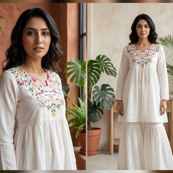 Vichitra Silk Sharara Suit Set (RR)