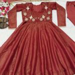 Cosmos Silk Koti Style Maxi Anarkali Suit Set with Dupatta