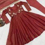 Cosmos Silk Koti Style Maxi Anarkali Suit Set with Dupatta