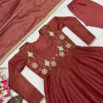 Cosmos Silk Koti Style Maxi Anarkali Suit Set with Dupatta