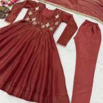 Cosmos Silk Koti Style Maxi Anarkali Suit Set with Dupatta
