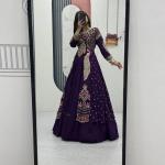 Designer Vichitra Silk Crop Top Lehenga Set with Shrug (PC)