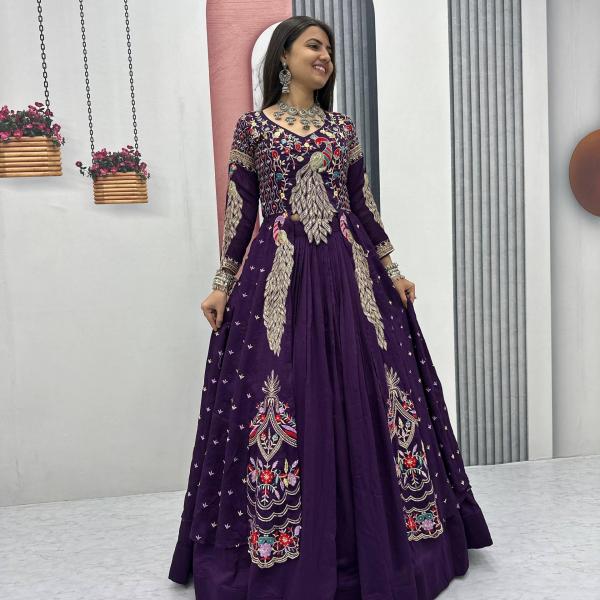 Designer Vichitra Silk Crop Top Lehenga Set with Shrug (PC)