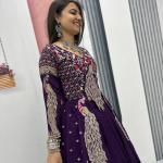 Designer Vichitra Silk Crop Top Lehenga Set with Shrug (PC)