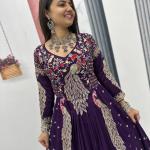 Designer Vichitra Silk Crop Top Lehenga Set with Shrug (PC)