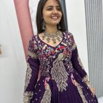 Designer Vichitra Silk Crop Top Lehenga Set with Shrug (PC)