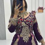 Designer Vichitra Silk Crop Top Lehenga Set with Shrug (PC)