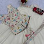 Designer Tissue Simmer Embroidered Kurti Palazzo Set with Dupatta (PC)