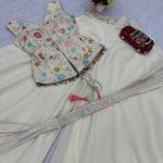 Designer Tissue Simmer Embroidered Kurti Palazzo Set with Dupatta (PC)