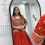Designer Vichitra Silk Crop Top Lehenga Set with Jacket & Belt (PC)