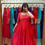 Designer Jacquard Weaving Gown with Dupatta (PC)