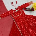 Designer Jacquard Weaving Gown with Dupatta (PC)