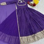 Designer Jacquard Weaving Gown with Dupatta (PC)