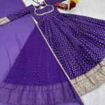 Designer Jacquard Weaving Gown with Dupatta (PC)