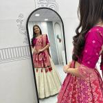 Designer Lehenga Saree Set with Jacquard Blouse (PC)