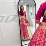 Designer Lehenga Saree Set with Jacquard Blouse (PC)