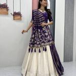 Designer Lehenga Saree Set with Jacquard Blouse (PC)