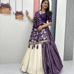 Designer Lehenga Saree Set with Jacquard Blouse (PC)