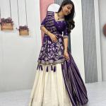 Designer Lehenga Saree Set with Jacquard Blouse (PC)