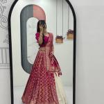 Designer Lehenga Saree Set with Jacquard Blouse (PC)