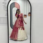 Designer Lehenga Saree Set with Jacquard Blouse (PC)