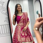 Designer Lehenga Saree Set with Jacquard Blouse (PC)