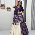 Designer Lehenga Saree Set with Jacquard Blouse (PC)