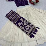 Designer Lehenga Saree Set with Jacquard Blouse (PC)