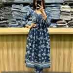 Cotton Printed Kurti Pant Dupatta Set(AD)