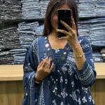 Cotton Printed Kurti Pant Dupatta Set(AD)