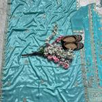 Heavy Chinon Silk Embroidered Kurti Palazzo Set with Dupatta