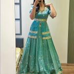 Designer Chinon Silk Embroidered Lehenga Choli Set with Dupatta (PC)