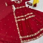 Designer Chinon Silk Embroidered Lehenga Choli Set with Dupatta (PC)