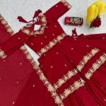 Designer Chinon Silk Embroidered Lehenga Choli Set with Dupatta (PC)