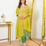 Russian Silk Banarasi Embroidered Suit Set (AD)