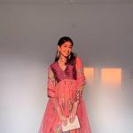 Kalamkari Printed Crepe Gown with Net Dupatta (PC)
