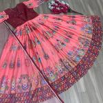 Kalamkari Printed Crepe Gown with Net Dupatta (PC)