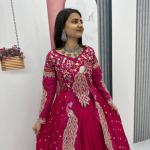 Designer Vichitra Silk Crop Top Lehenga Set with Shrug (PC)